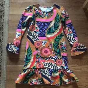 Girls printed long-sleeve dress
